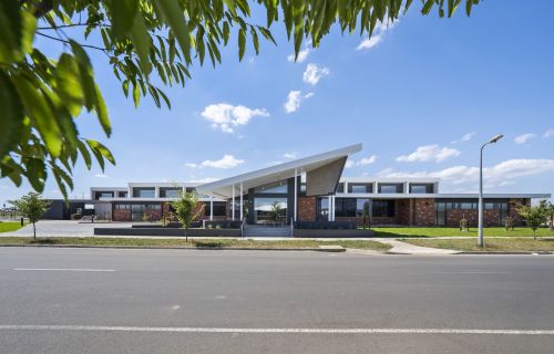 photo of the front of the hub from across the road