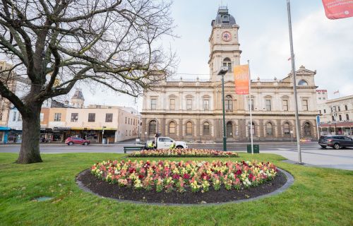 Ballarat Town Hall, photo taken from the sturt street gardens