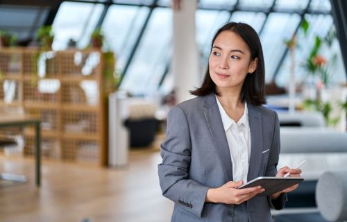 business lady with tablet