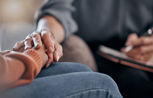 close up of supportive hands