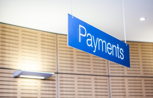 sign saying payments