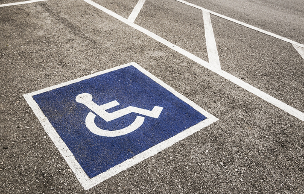 Empty disability car park space