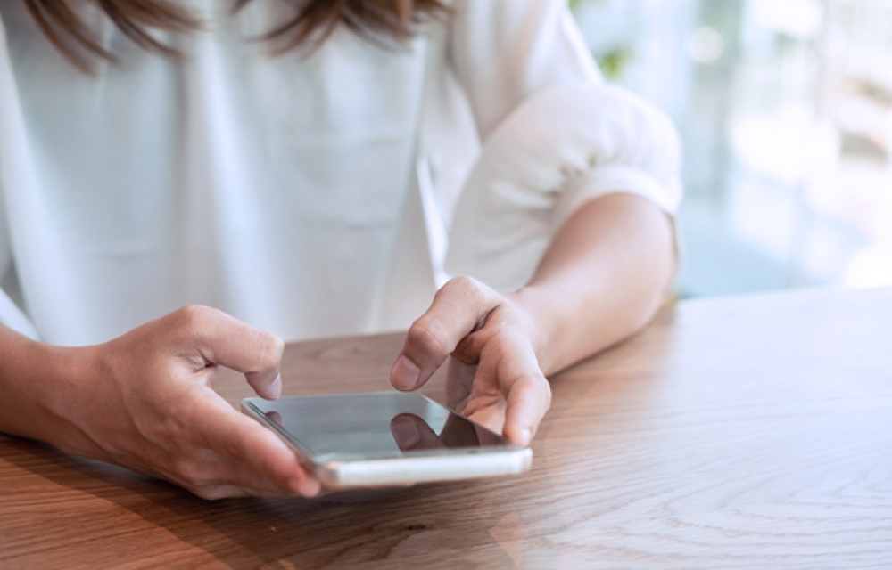 Person using mobile phone