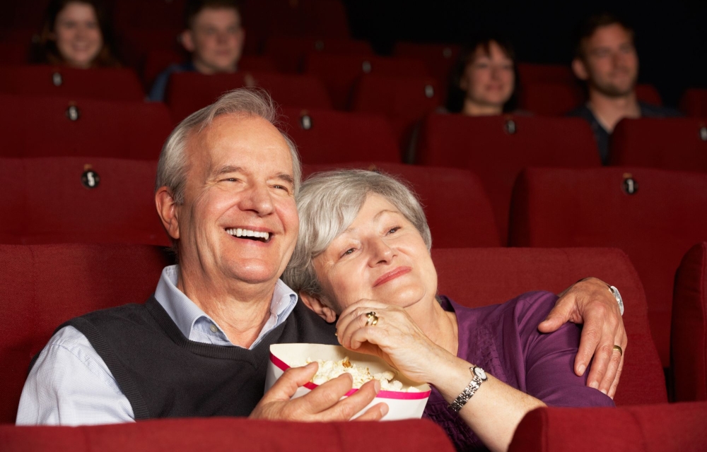 Senior couple at the cinemas