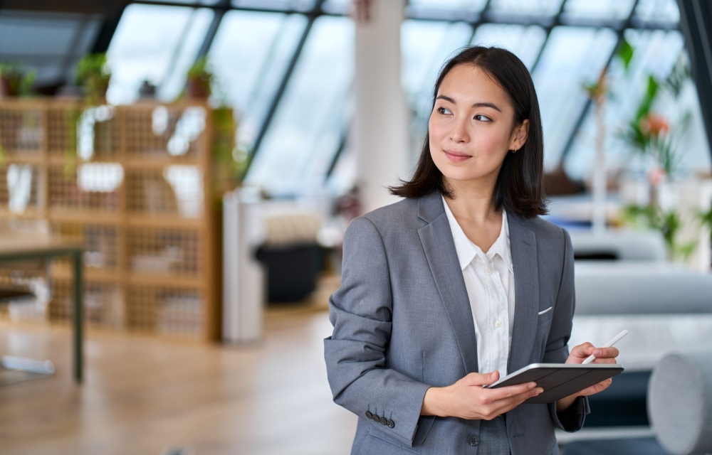 business lady with tablet