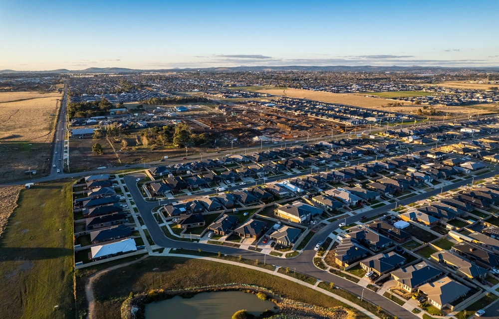 aerial photo taken over Alfredton West