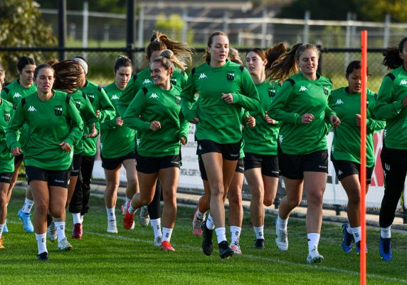 Western United Women training on their first day as a team