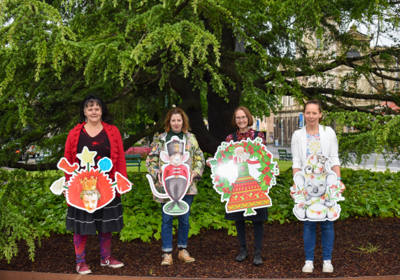 Ballarat artists with their Christmas decoration designs