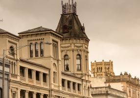 Golden heritage building tops in Ballarat
