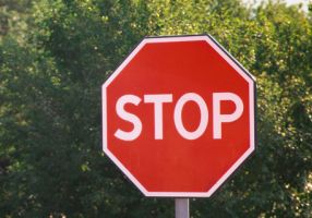 A stop traffic sign