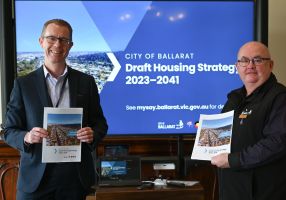 Generic image of CEO Evan King and Mayor, Des Hudson Draft Ballarat Housing Strategy