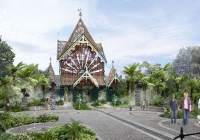 An artist's render of the fernery landscaping. Credit: Tamsin O’Reilly for Andrea Proctor Landscapes