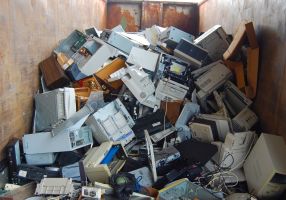 A pile of electronic waste