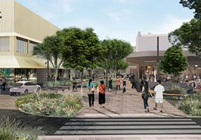 Artist rendering of market space in Bridge Street