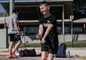a bot at the athletics track