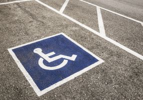 Empty disability car park space