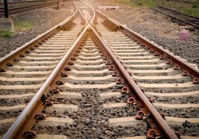 Railway tracks converging
