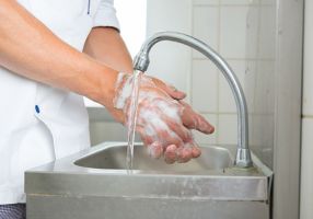 Person washing their hands