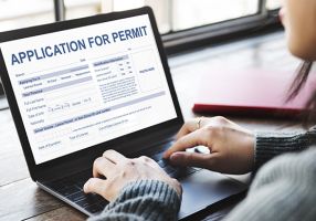Person apply for application on laptop