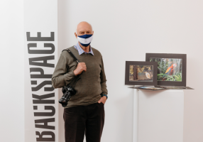 Ballarat Camera Club president Mark Bevelander at Backspace Gallery.