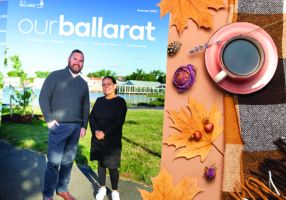 Image of ourballarat magazine next to a cup of coffee