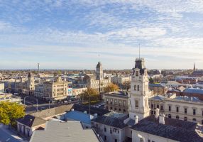 Ballarat city skyline looking west