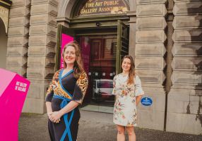 City of Ballarat Heritage Advisor Annabel Neylon and Executive Manager Development Facilitation Joanna Cuscaden inspect the city's rich heritage in Lydiard Street.