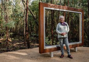 Anne Tudor at the Woowookarung Regional Park's dementia-friendly forest and sensory trail.