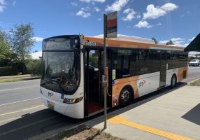 A bus at a Ballarat stop